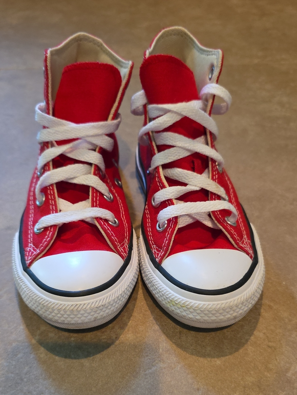 Converse All Star Kid's Red High-Top Canvas Sneakers. Classic Casual Shoe Size 1
